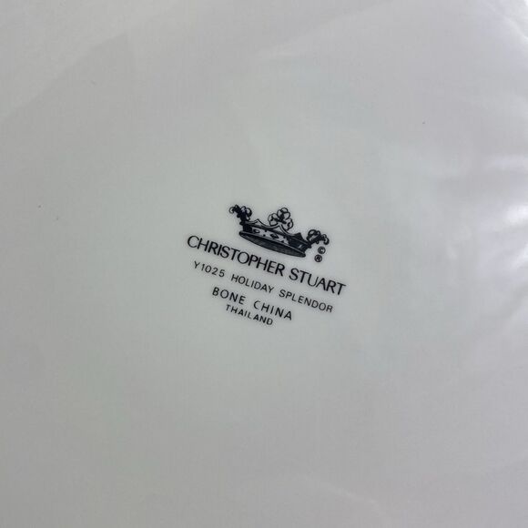 Christopher Stuart Holiday Splendor Cake Plate 13" - Picture 7 of 8